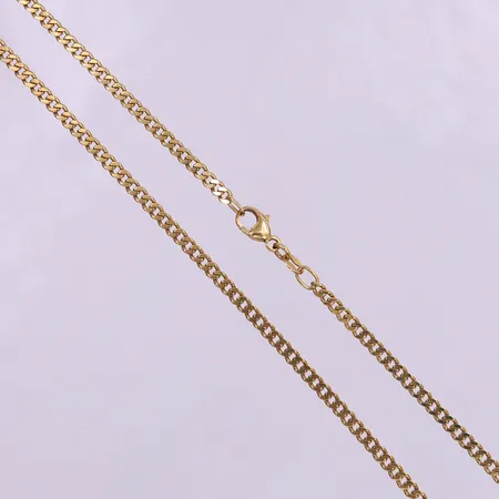 Kedja Pansar, ca 46cm, bredd 2,5mm, GHA. 18K  Vikt: 8,3 g