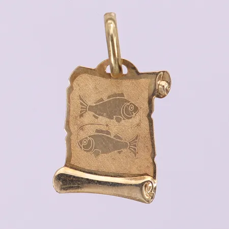 Hänge stjärntecken fiskarna, ca 22x12mm inkl ögla. 14K Vikt: 0,5 g