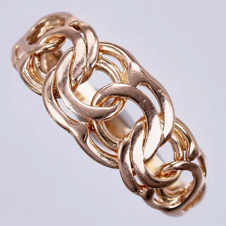 Ring Bismarck, stl ca 17½, bredd ca 2-8mm, 18K Vikt: 2,3 g