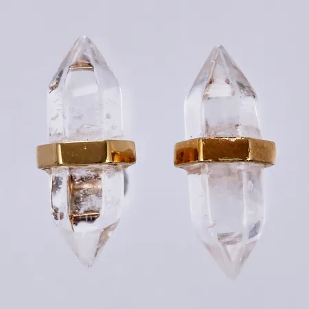 Ett par örhängen med stenar, längd ca 1,6mm, bredd ca 7mm, förgyllt silver 925/1000  Vikt: 2,5 g