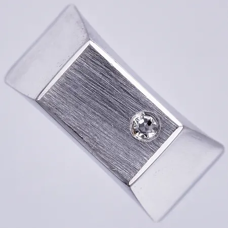 Klackring vitguld med diamant ca 1x0,02ct, stl: 16¾, bredd: ca 4-7mm, Ceson Guldvaru Ab, 1966, 18K Vikt: 3,9 g
