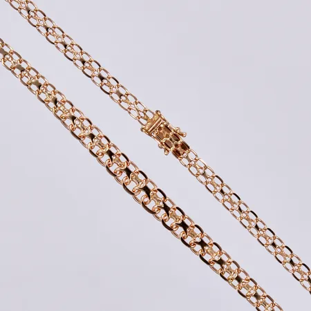 Collier x-länk med stav, doserad, längd: ca 42cm, bredd: ca 5-6mm, 18K Vikt: 14,8 g