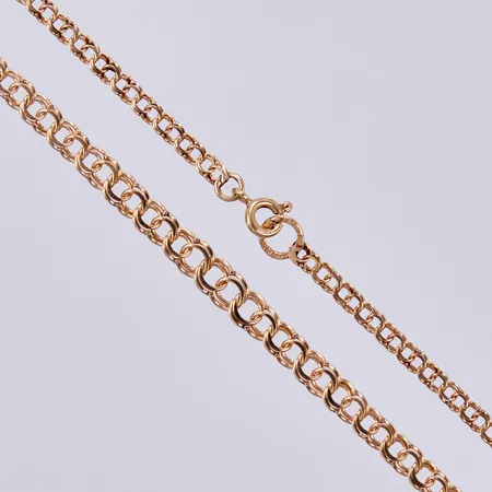Collier bismarck, doserad, längd: ca 42cm, bredd: ca 3-5mm, GHA, 18K Vikt: 7,1 g