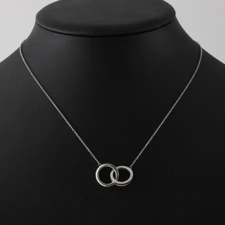Halssmycke Tiffany & Co Vintage 1837 sammankopplade cirklar, längd ca 40cm, silver  Vikt: 4,9 g