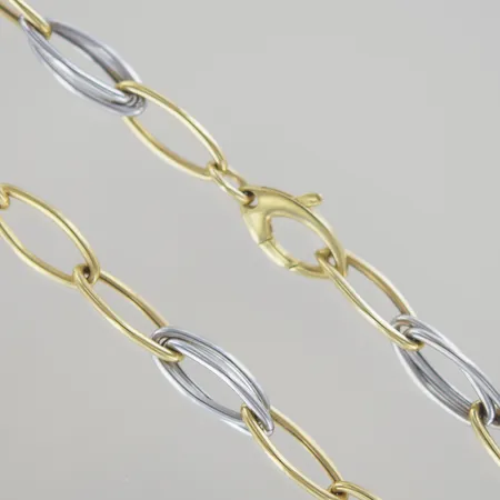 Collier  SCO -stämpel på hanen, L 48 cm B 7 mm, rödguld/vitguld 18k Vikt: 14,3 g