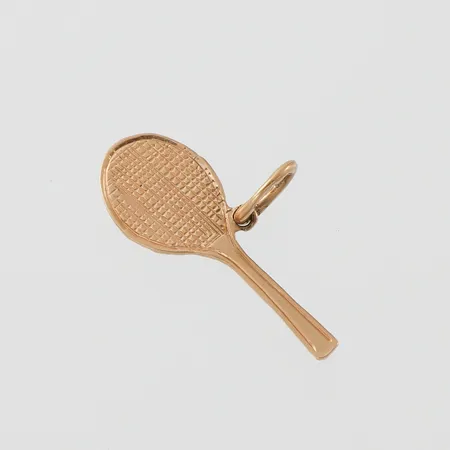 Berlock " Tennisrack", höjd ca 17mm, 18k  Vikt: 0,4 g