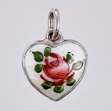 Hänge hjärta med emalj, längd: ca 1,5cm, bredd: ca 11mm, Norway, 925/1000, silver Vikt: 0,8 g