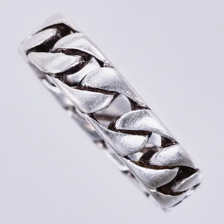 Ring, Pansar, stl: 19, bredd: ca5mm, silver 925/1000 Vikt: 6,9 g