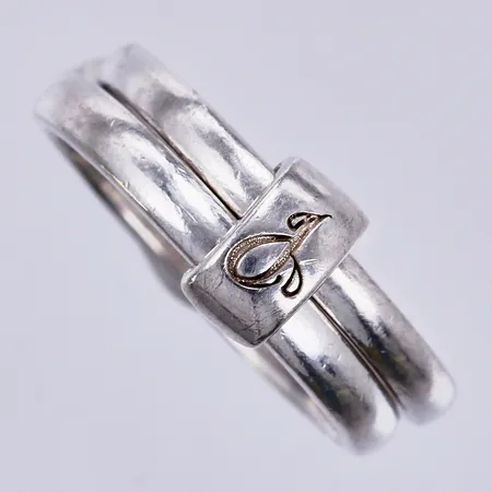 Ring, 2-delad, stl: 17, bredd: ca 8mm, 925/1000, silver Vikt: 5,8 g