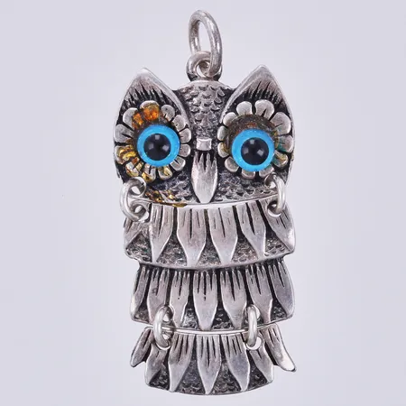 Hänge med färgade detaljer, längd: ca 3,5cm, bredd: ca 16mm, silver 925/1000 Vikt: 4,4 g