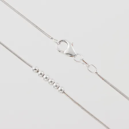 Ormkedja med kulberlocker, längd 42,5cm, silver  Vikt: 4 g