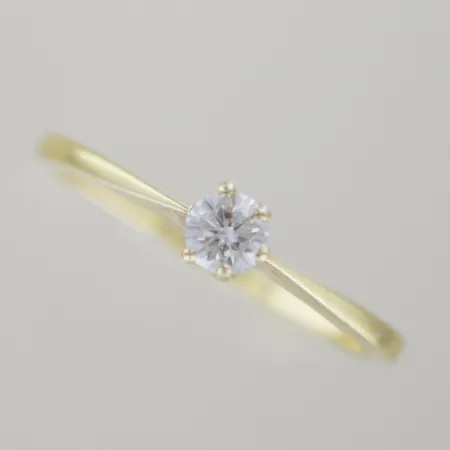 Ring med briljant 0,20ct, Ø 18,25 mm B 1-4mm, 14k Vikt: 2 g