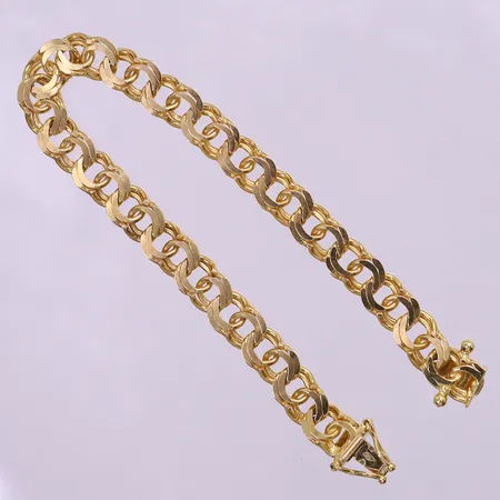 Armband Bismarck, längd 19cm, bredd 7mm, 18K. Vikt: 20,3 g