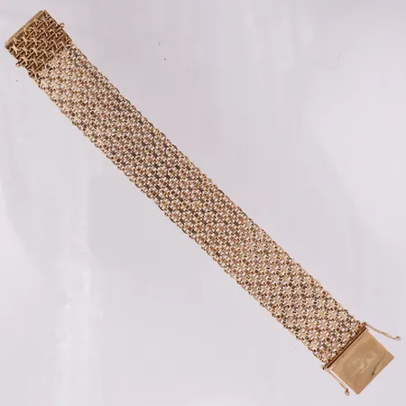 Armband, X-länk med stav, 18cm, bredd 23mm, 18K  Vikt: 37,6 g