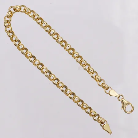 Armband, Ärtlänk, 19cm, bredd 4,6mm, 14K   Vikt: 4 g