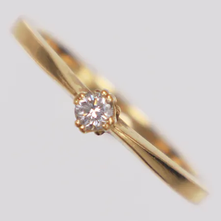 Ring, diamant ca 0,10ct, Guldfynd, stl 17¾, 18K  Vikt: 2,8 g