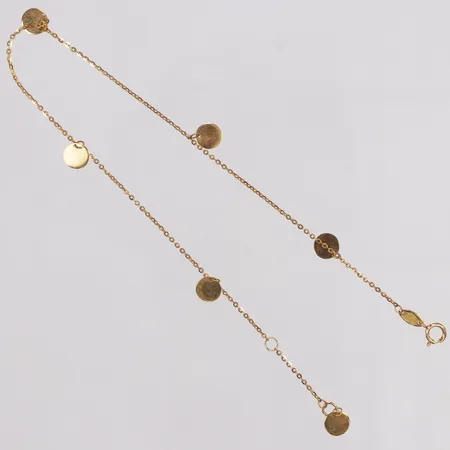 Vristlänk, Ankar, berlocker, Guldfynd, 23cm, 18K  Vikt: 1,4 g