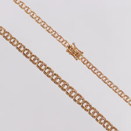 Collier, doserad Bismarck, Guldfynd, 46cm, bredd 3,3-5mm, 18K  Vikt: 10,9 g