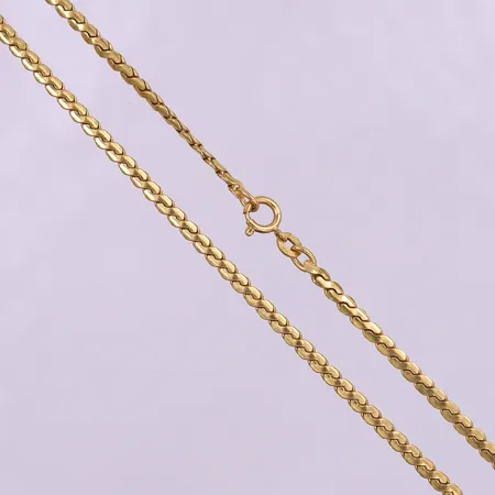 Kedja, ca 50cm, bredd 3mm. 18K  Vikt: 19,4 g