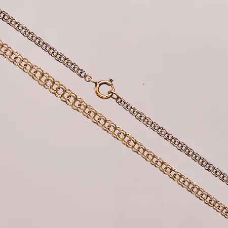 Collier, 46cm, bredd:3-5mm, oxiderade länkar, 18K 10,9g.