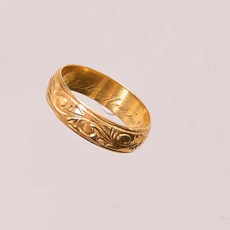 Ring, Ø18¼, bredd:5mm, gravyr, 18K 4,0g.