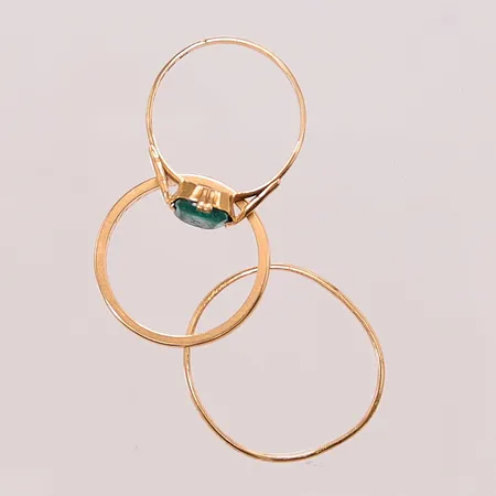 3 Ringar, defekta, sten, 18K 5,7g.