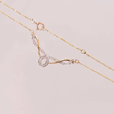 Collier, diamanter 43x ca 0,005ct, 44cm, 18K 3,1g.