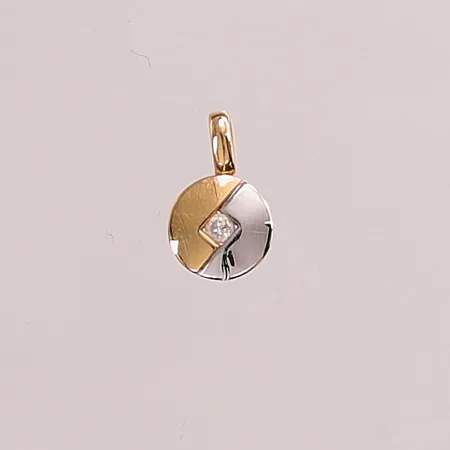 Hänge, 13x8mm, diamant ca 0,02ct, 18K 0,8g.