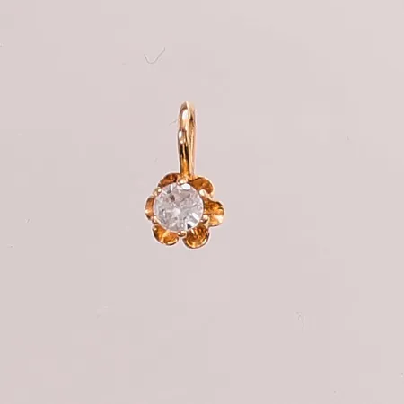 Hänge, 12mm, vit sten, 18K 0,7g.