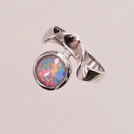 Ring, opaldublett, Ø17, bredd:17mm, 18K 4,2g.
