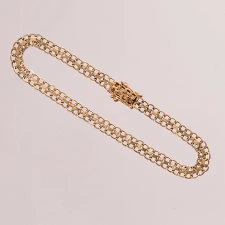Armband x-länk, 18,5cm, bredd:5mm, 18K 6g.