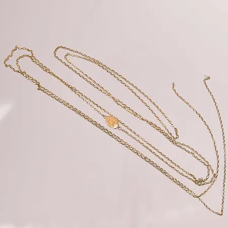 Kedja ärtlänk, 136cm, O4=1844, defekt, 18K 10,1g.