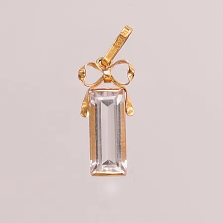 Hänge, 20mm, vit sten, 18K 2,3g.