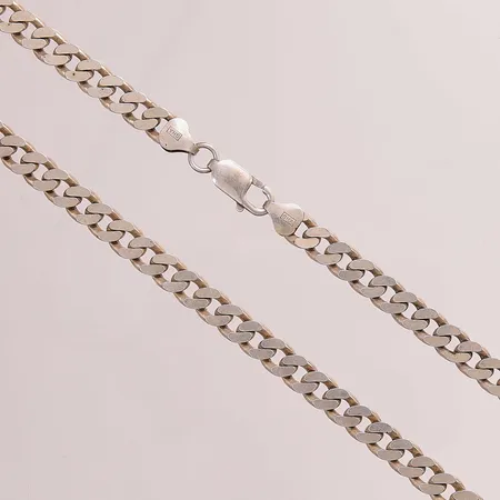 Kedja pansar, 50cm, bredd:7mm, 925/1000 Silver 49,5g.