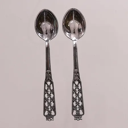 2 Kaffeskedar, 10,5cm, 830/1000 Silver 16,7g.