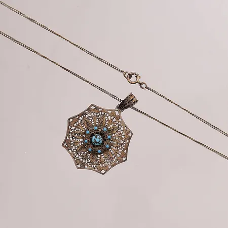 Kedja med hänge, 60cm, 925/1000 Silver 8,5g.