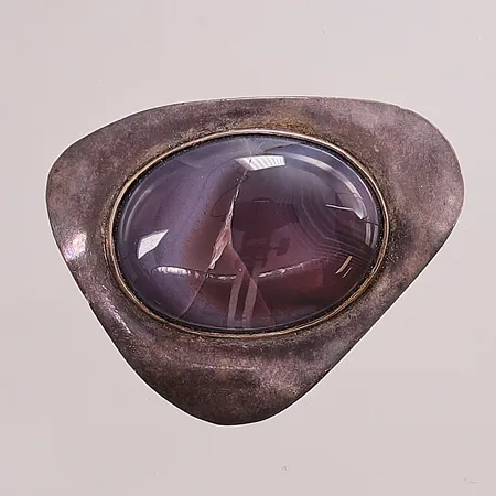 Hänge, 46mm, lila sten, 830/1000 Silver 17,5g.