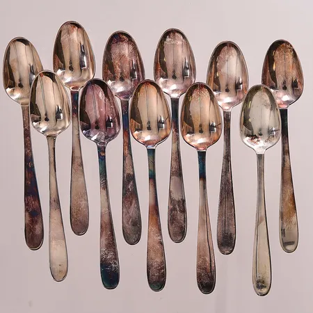10 Kaffeskedar, Theresia Hvorslev, 12cm, MEMA, 830/1000 Silver 189,8g.