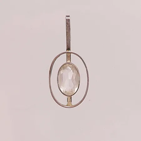 Hänge, 36mm, vit sten, 835/1000 Silver 3,6g.