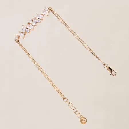 Armband med vita stenar, Sif Jakobs, längd: 17-18,5cm, bredd: 1-8,5mm, rosé förgylld silver 925/1000 Vikt: 5,5 g