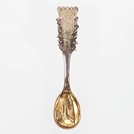 Samesked, 10cm, gravyr, silver 830/1000 Vikt: 12 g