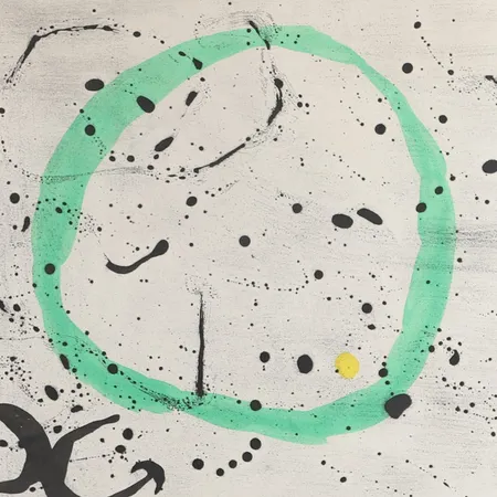 Tavla, etsning, Joan Miró, "Fond Marin I", (Seabed I), numrerad 11/50 samt signerad med blyerts, plåtstorlek ca 36 x 51 cm, med etikett a tergo från Galerie Pierre, ej examinerad, mindre gulnad, någon någon mindre fläck.  Specialfrakt, kontakta pantbankskontoret för mer information.