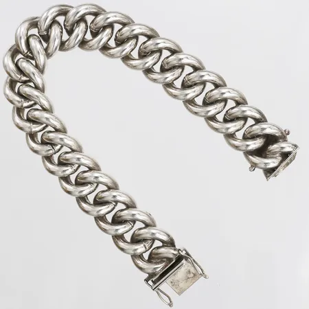 Armband, rundad pansarlänk, längd 20,5cm, bredd 15mm, silver Vikt: 132 g