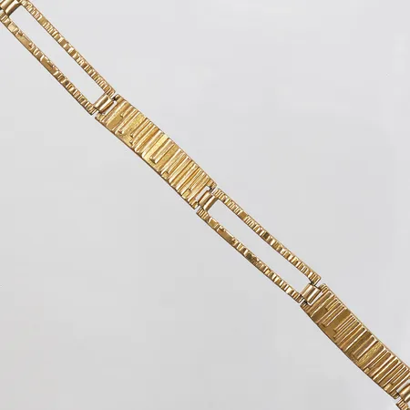 Armband, Sporrong AB, år 1979, längd: 19cm, bredd: 8 mm, 18K guld. Vikt: 22,1 g