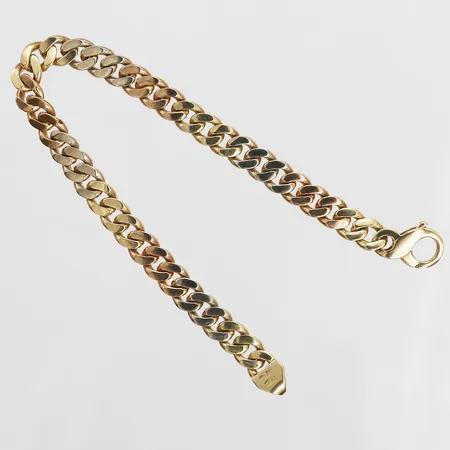 Armband, Pansar, guld/vitguld/roséguld, OMS, Italien, längd: 19,5cm, bredd: 7mm, 18K guld. Vikt: 26,7 g