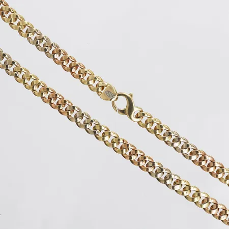 Collier, Pansar, guld/vitguld/roséguld, OMS, Italien, längd: 46cm, bredd: 7mm, 18K guld. Vikt: 60,3 g