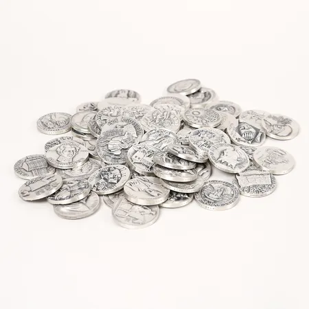 60 st Medaljer, Sporrong, Ø40 mm, 925/1000 silver. Vikt: 2920 g Skickas med postpaket.