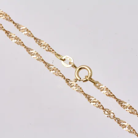 Kedja i 18K guld, 38cm, Singapore, bredd 2,3mm, vikt 4,12g.