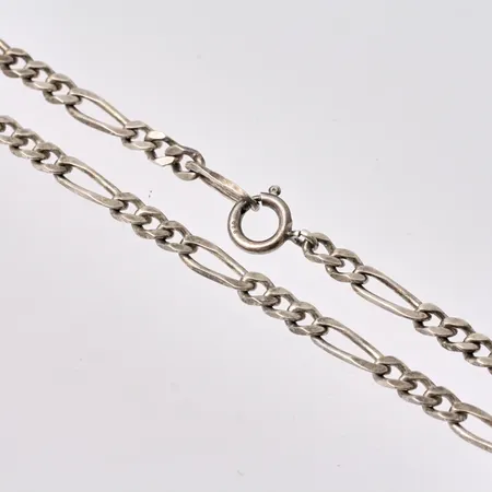 Kedja i silver, 52cm, Figaro, bredd 3,7mm, vikt 15,2g.