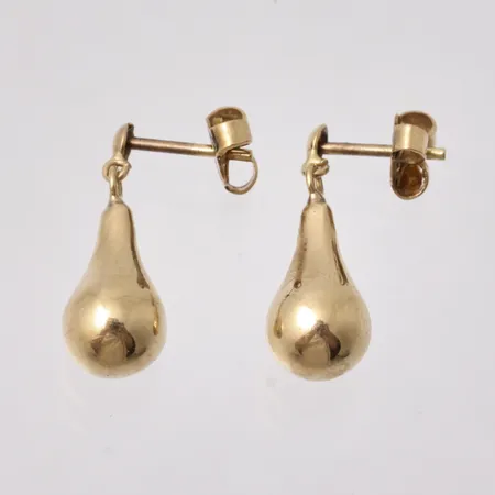 1par örhängen i 18K guld, mårr 7x19,8mm, vikt 1,76g.